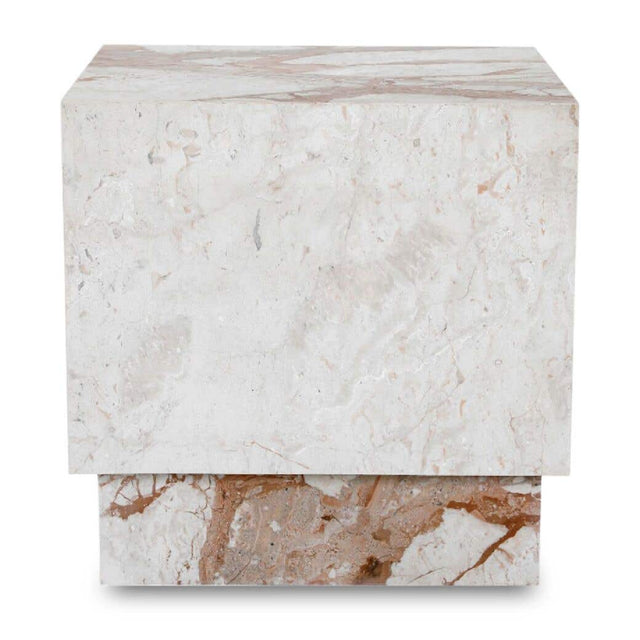 Modern European furniture - Italian Marble Square Side Table - www.oroa.com