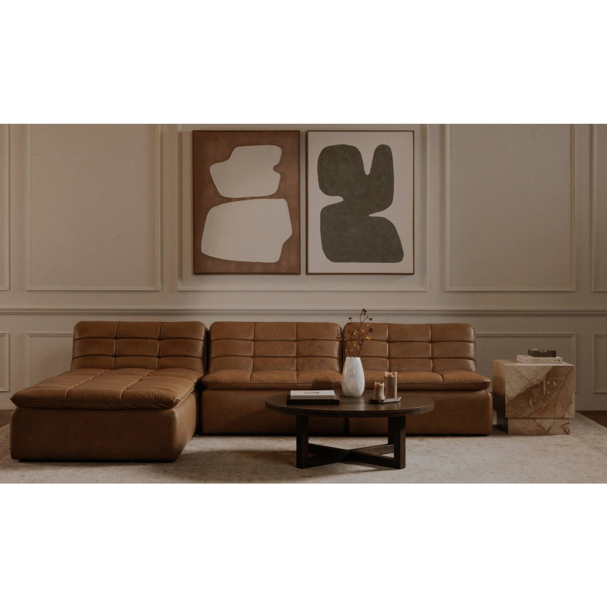 Modern European furniture - Italian Marble Square Side Table - www.oroa.com