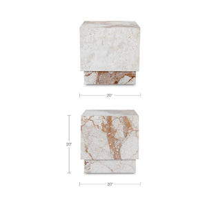 Modern European furniture - Italian Marble Square Side Table - www.oroa.com