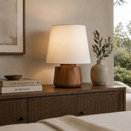 White Fabric Table Lamp | Novi Living Bibi