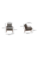 Modern European furniture - Walnut Framed Leather Accent Chair - www.oroa.com