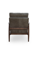 Modern European furniture - Walnut Framed Leather Accent Chair - www.oroa.com