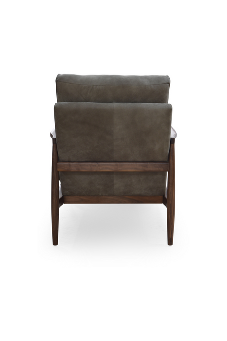 Modern European furniture - Walnut Framed Leather Accent Chair - www.oroa.com