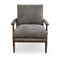 Modern European furniture - Walnut Framed Leather Accent Chair - www.oroa.com