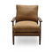 Modern European furniture - Walnut Framed Leather Accent Chair - www.oroa.com