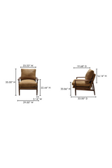 Modern European furniture - Walnut Framed Leather Accent Chair - www.oroa.com