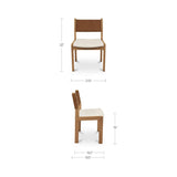 Modern or European furniture - Oak Framed Tan Leather Dining Chairs (2) - www.oroa.com