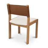 Modern or European furniture - Oak Framed Tan Leather Dining Chairs (2) - www.oroa.com