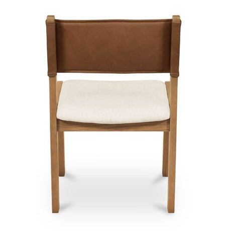 Modern or European furniture - Oak Framed Tan Leather Dining Chairs (2) - www.oroa.com