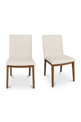 Modern European furniture - Cream Padded Dining Chairs (2) - www.oroa.com