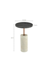 Modern European furniture - Gray Marble Accent Table - www.oroa.com