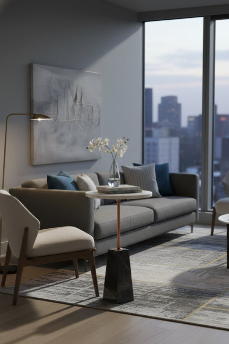 White Marble Accent Table | Novi Living Dawn | Oroa.com