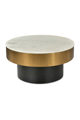 Modern European furniture - Gold Rimmed Marble Coffee Table - www.oroa.com