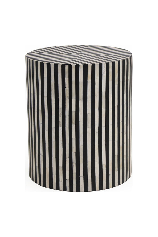 Modern European furniture - Black & White Patterned Side Table - www.oroa.com