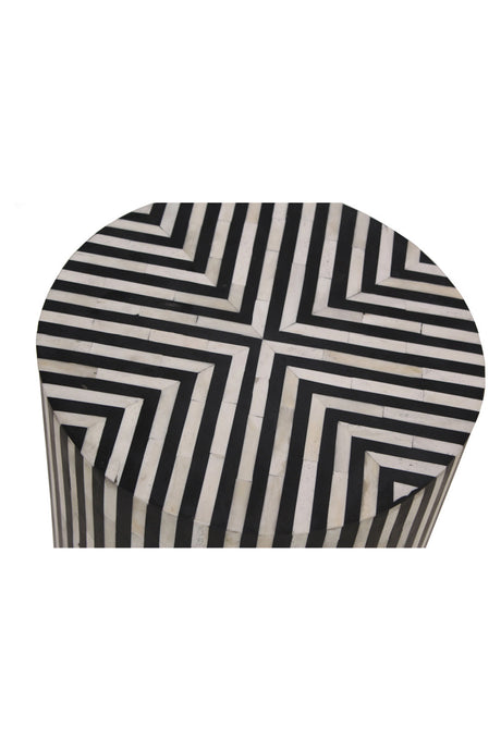 Modern European furniture - Black & White Patterned Side Table - www.oroa.com