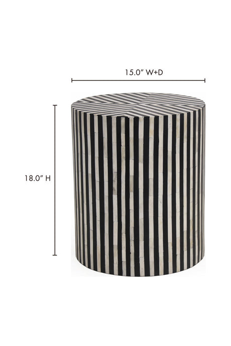 Modern European furniture - Black & White Patterned Side Table - www.oroa.com