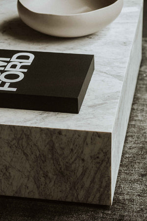 Square White Marble Coffee Table | Novi Living Nash | Oroa.com