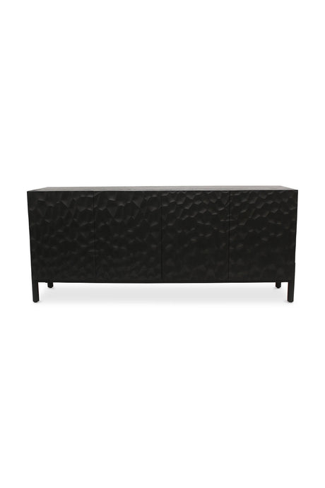 Modern European furniture - Black Oak Chiseled 4-Door Sideboard - www.oroa.com