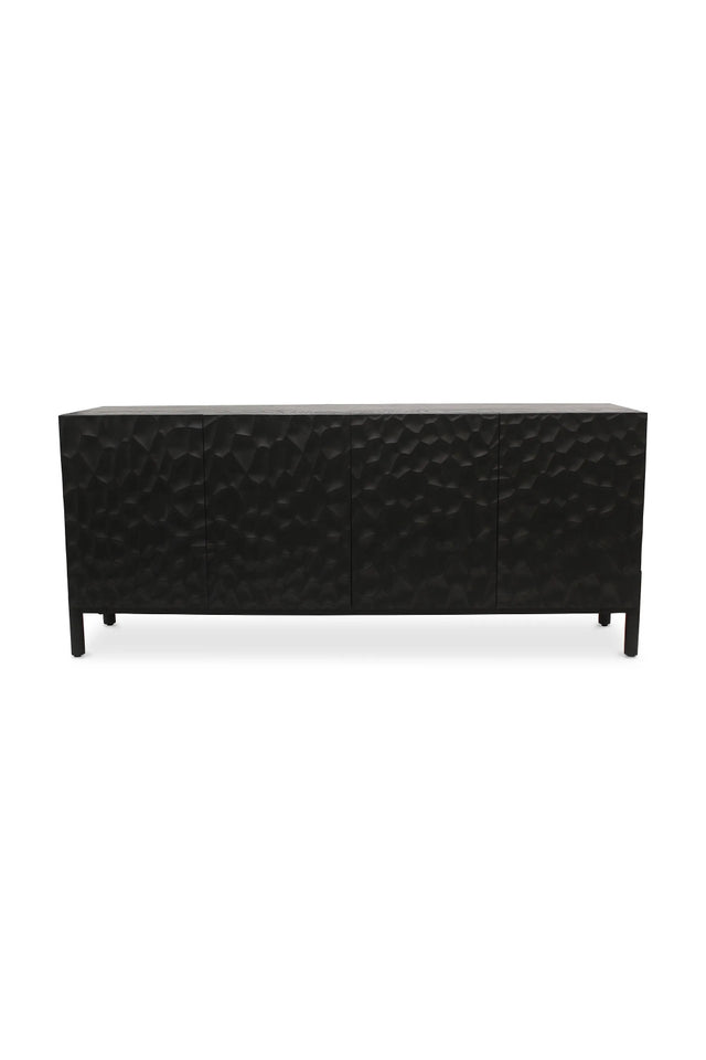 Modern European furniture - Black Oak Chiseled 4-Door Sideboard - www.oroa.com