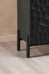Modern European furniture - Black Oak Chiseled 4-Door Sideboard - www.oroa.com