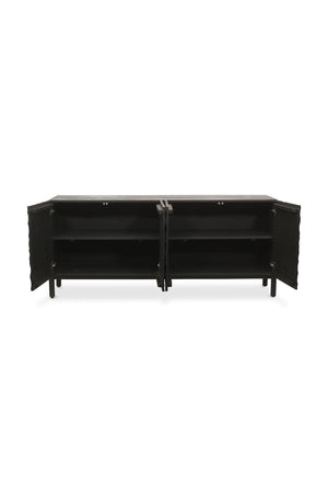 Modern European furniture - Black Oak Chiseled 4-Door Sideboard - www.oroa.com