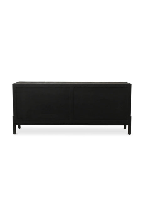 Modern European furniture - Black Oak Chiseled 4-Door Sideboard - www.oroa.com