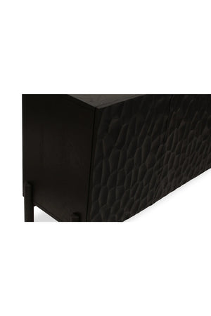 Modern European furniture - Black Oak Chiseled 4-Door Sideboard - www.oroa.com