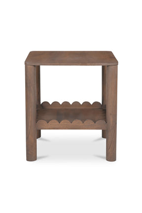 Modern European furniture - Scalloped Edge Brown Side Table - www.oroa.com