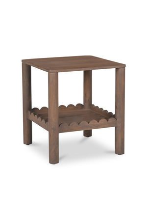 Modern European furniture - Scalloped Edge Brown Side Table - www.oroa.com