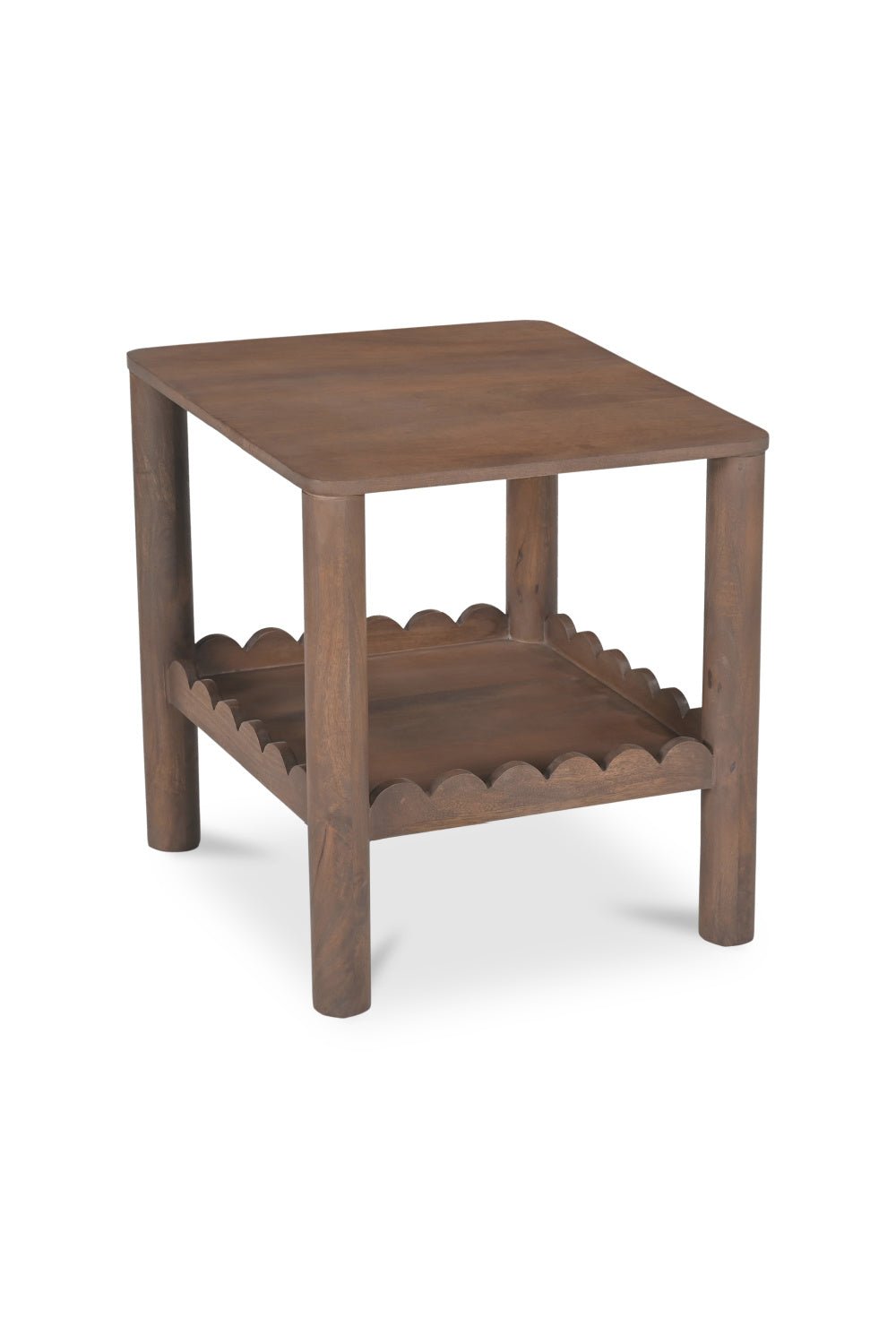 Modern European furniture - Scalloped Edge Brown Side Table - www.oroa.com