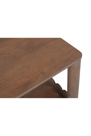 Modern European furniture - Scalloped Edge Brown Side Table - www.oroa.com