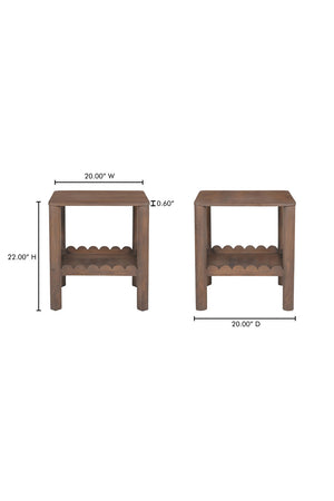 Modern European furniture - Scalloped Edge Brown Side Table - www.oroa.com