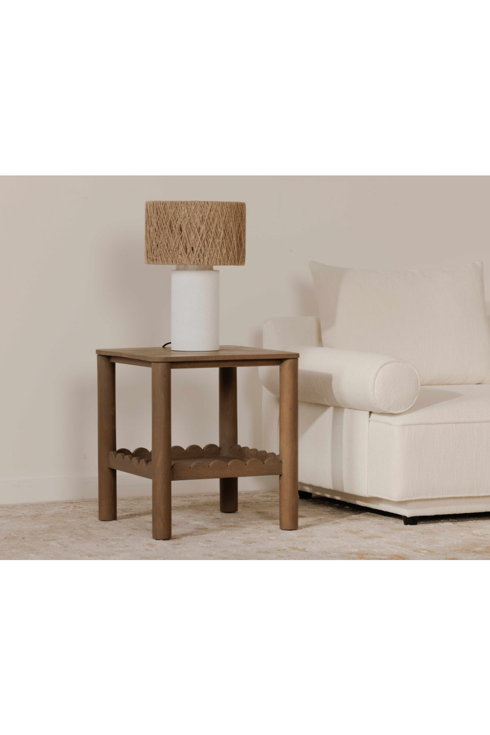Modern European furniture - Scalloped Edge Brown Side Table - www.oroa.com
