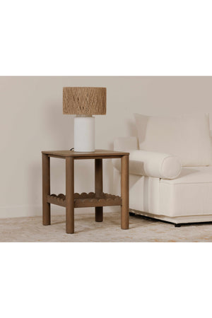 Modern European furniture - Scalloped Edge Brown Side Table - www.oroa.com
