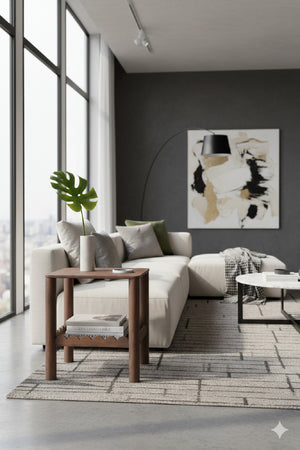 Modern European furniture - Scalloped Edge Brown Side Table - www.oroa.com