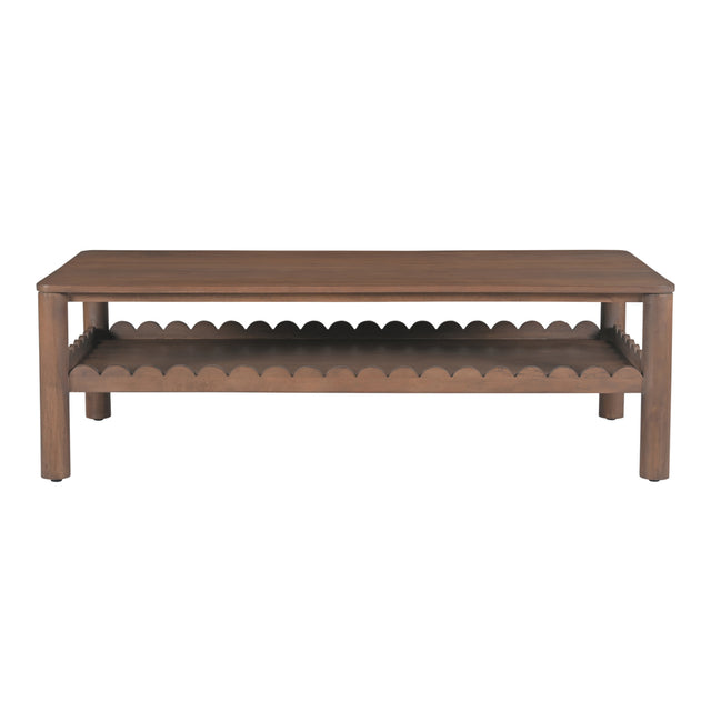 Modern European furniture - Wooden Scalloped Coffee Table - www.oroa.com