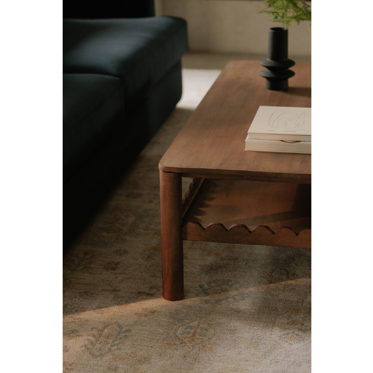 Modern European furniture - Wooden Scalloped Coffee Table - www.oroa.com