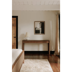 Modern European furniture - Wooden Scalloped 2-Drawer Console Table - www.oroa.com