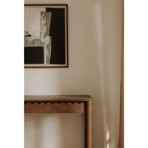 Modern European furniture - Wooden Scalloped 2-Drawer Console Table - www.oroa.com