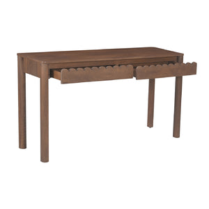 Modern European furniture - Wooden Scalloped 2-Drawer Console Table - www.oroa.com