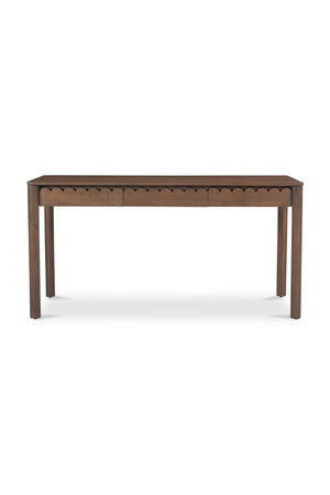 Modern European furniture - Scalloped Edge Wooden 3-Drawer Desk - www.oroa.com