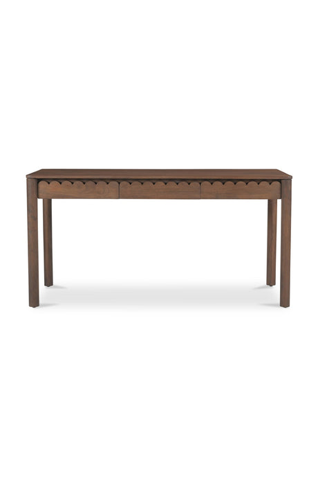 Modern European furniture - Scalloped Edge Wooden 3-Drawer Desk - www.oroa.com