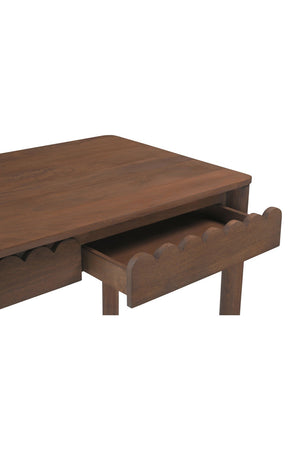 Modern European furniture - Scalloped Edge Wooden 3-Drawer Desk - www.oroa.com