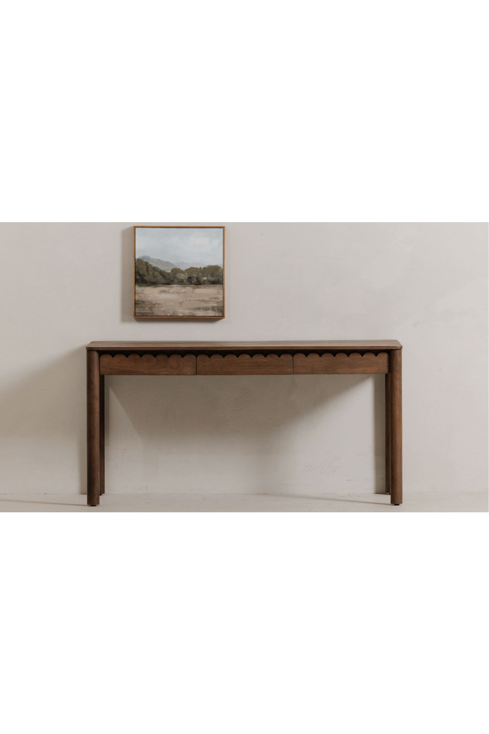 Modern European furniture - Scalloped Edge Wooden 3-Drawer Desk - www.oroa.com