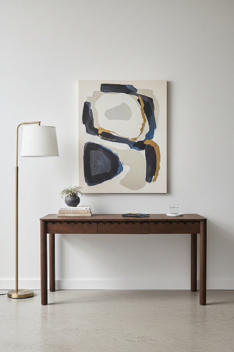 Modern European furniture - Scalloped Edge Wooden 3-Drawer Desk - www.oroa.com