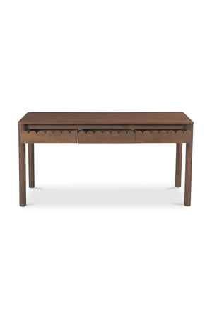 Modern European furniture - Scalloped Edge Wooden 3-Drawer Desk - www.oroa.com