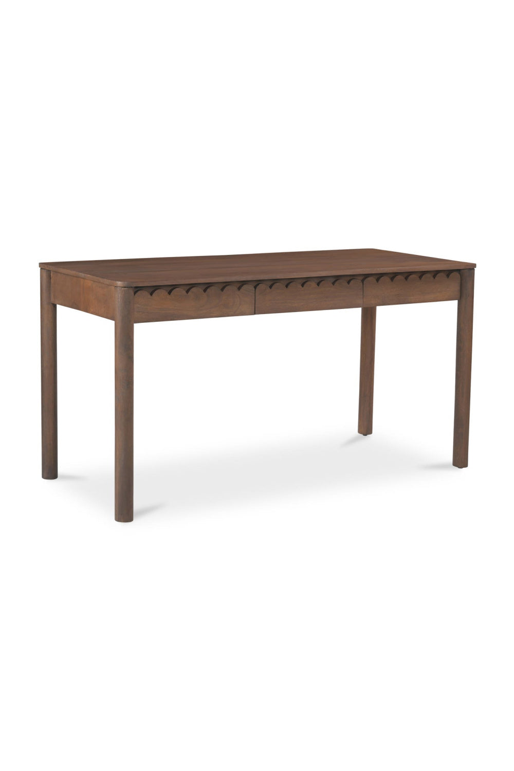 Modern European furniture - Scalloped Edge Wooden 3-Drawer Desk - www.oroa.com