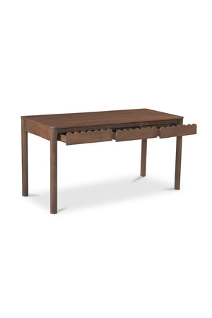 Modern European furniture - Scalloped Edge Wooden 3-Drawer Desk - www.oroa.com