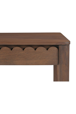Modern European furniture - Scalloped Edge Wooden 3-Drawer Desk - www.oroa.com