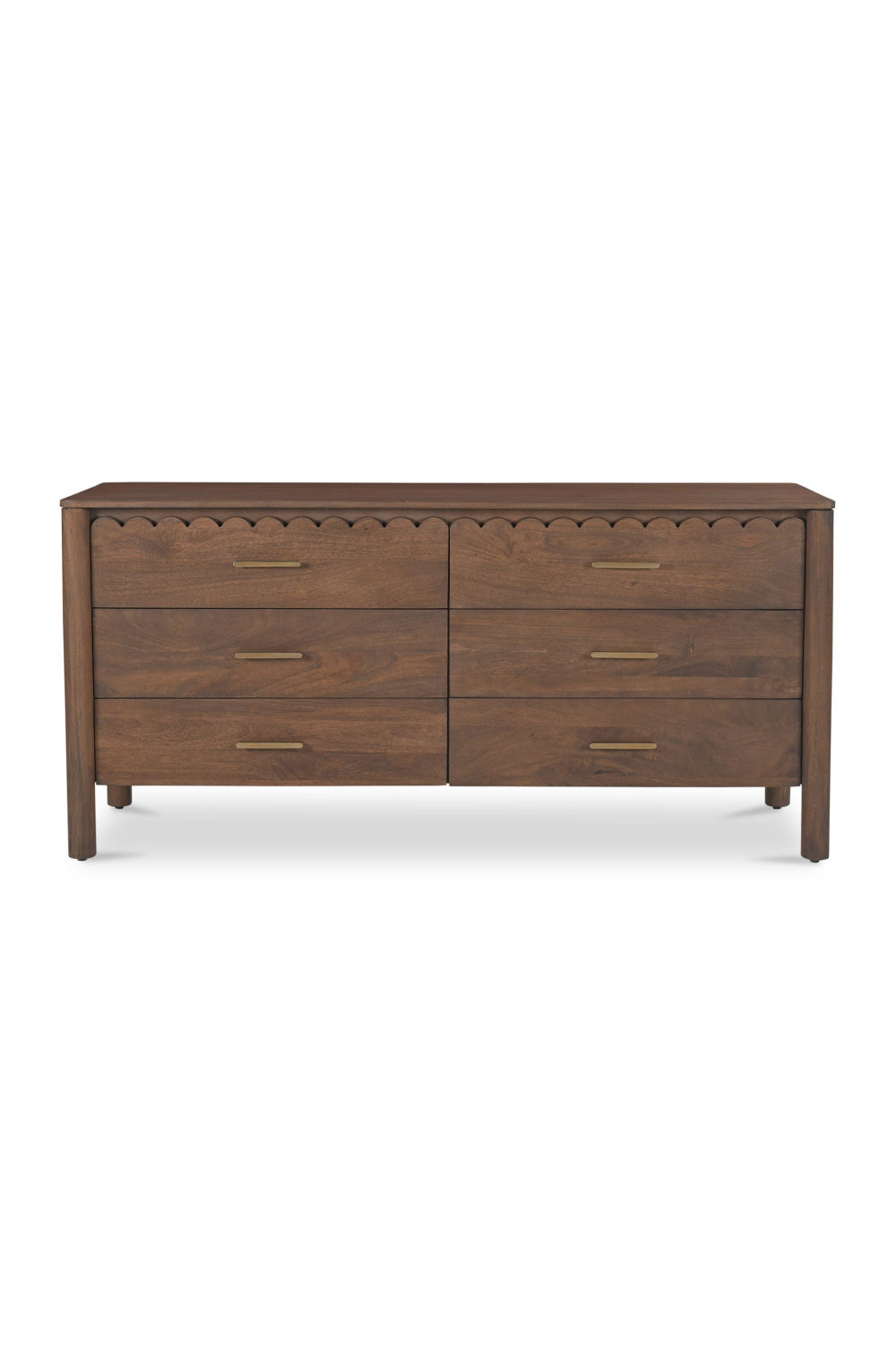 Modern European furniture - Scalloped Edge Wooden 6-Drawer Dresser - www.oroa.com